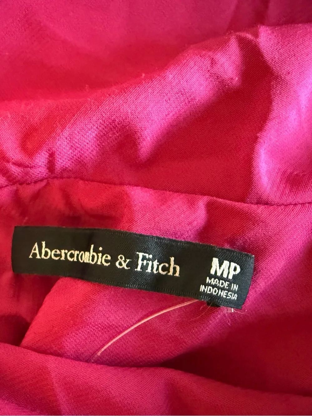Abercrombie & Fitch Satin Cowl Neck Maxi Dress Pink Front Slit Sleeveless MP New